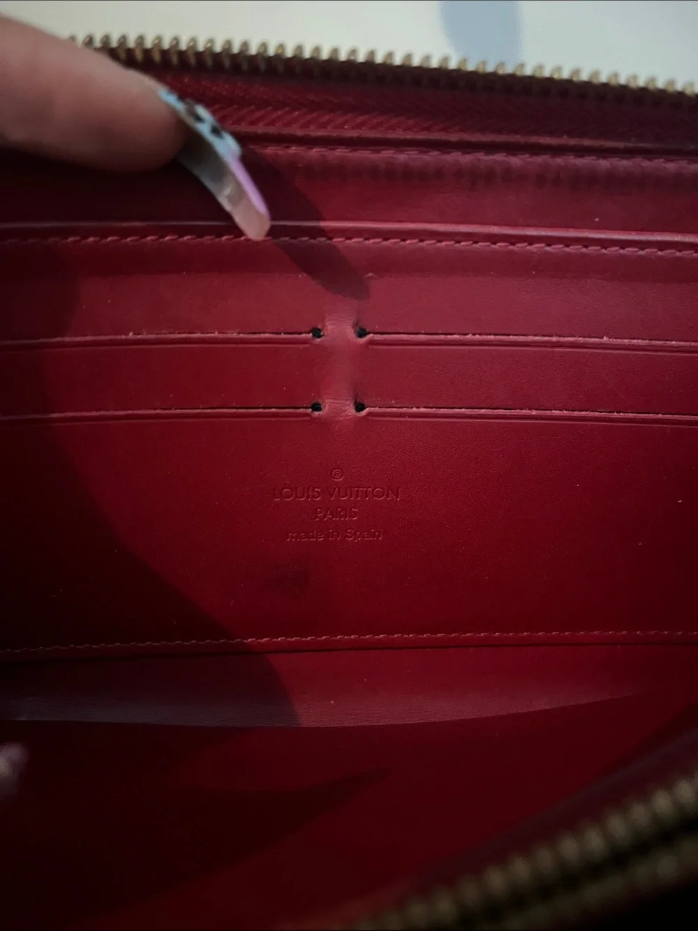 Louis Vuitton Red Monogram Vernis Zippy Wallet